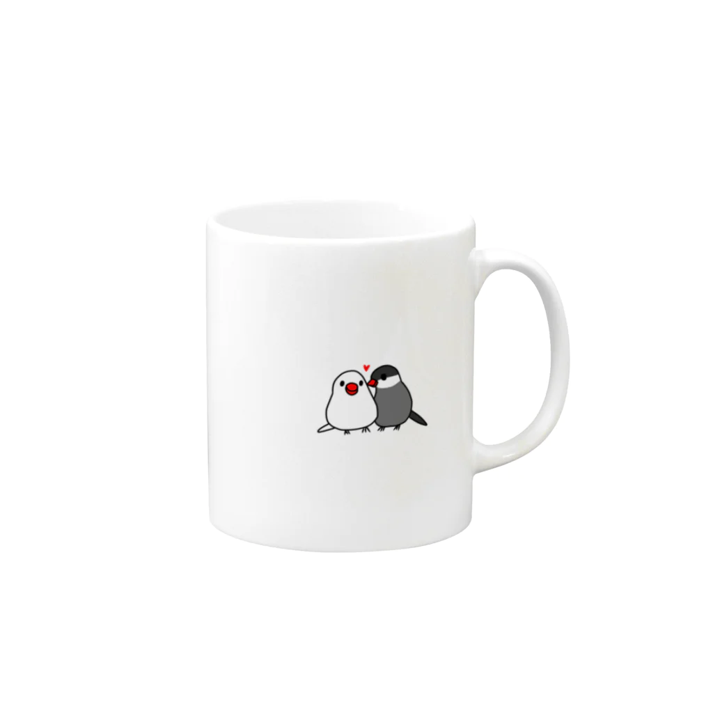 ロア店のラブ文鳥 Mug :right side of the handle