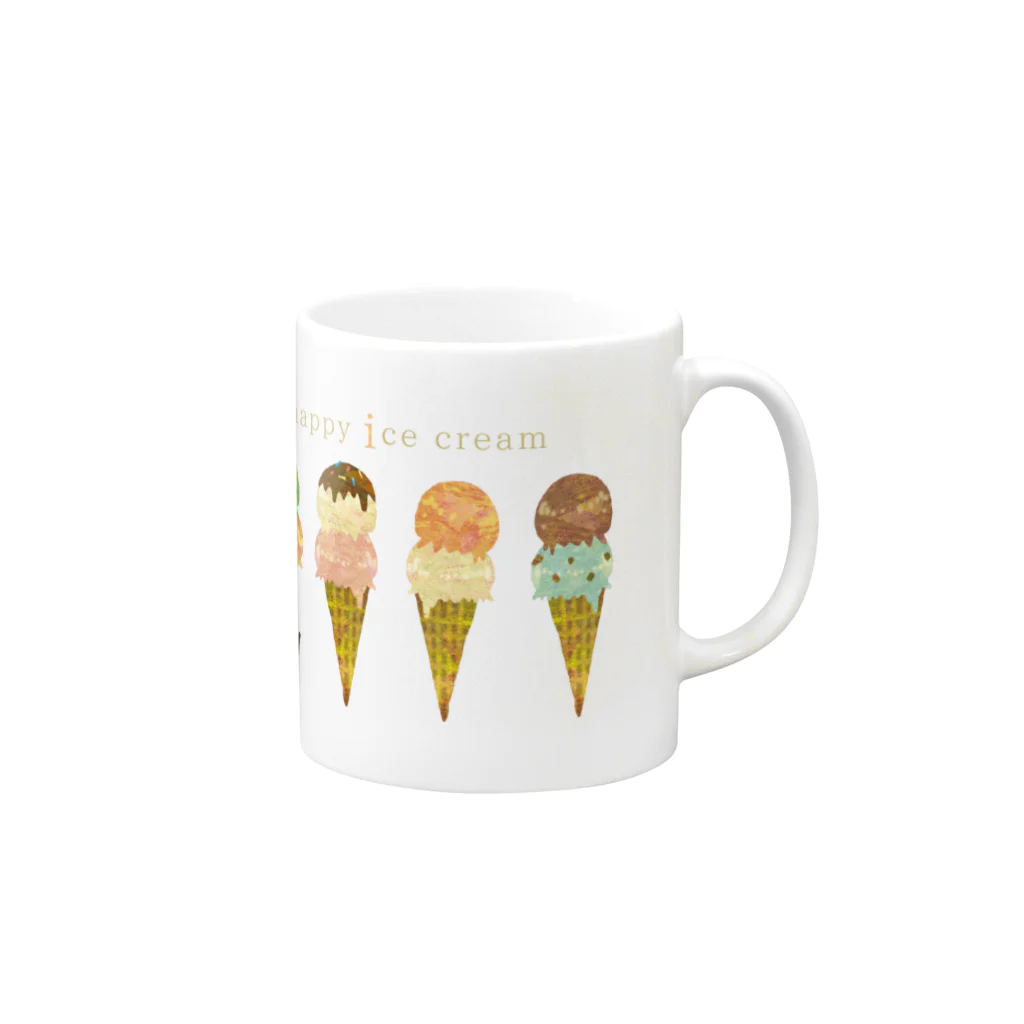 SORAHANAのhappy ice cream Mug :right side of the handle