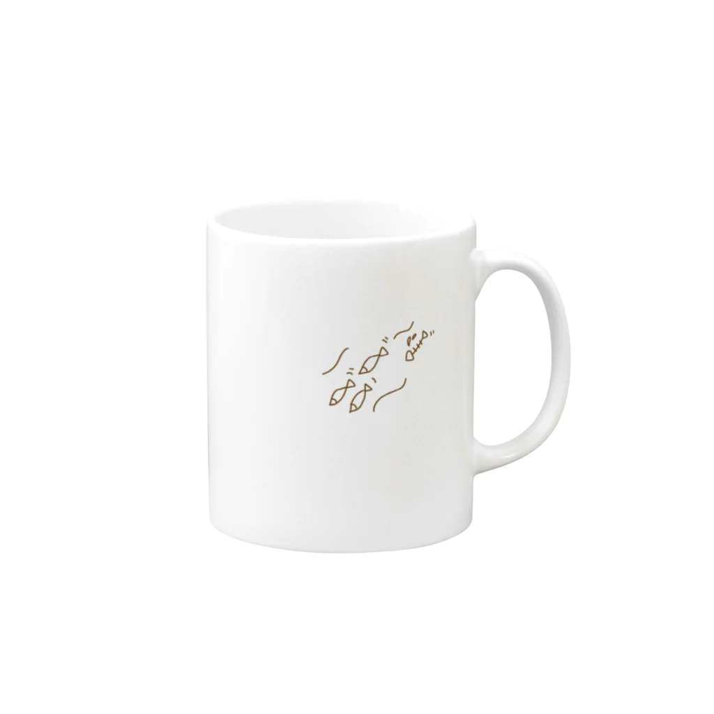 SEIROGANのおよげボンちゃん（さかな） Mug :right side of the handle