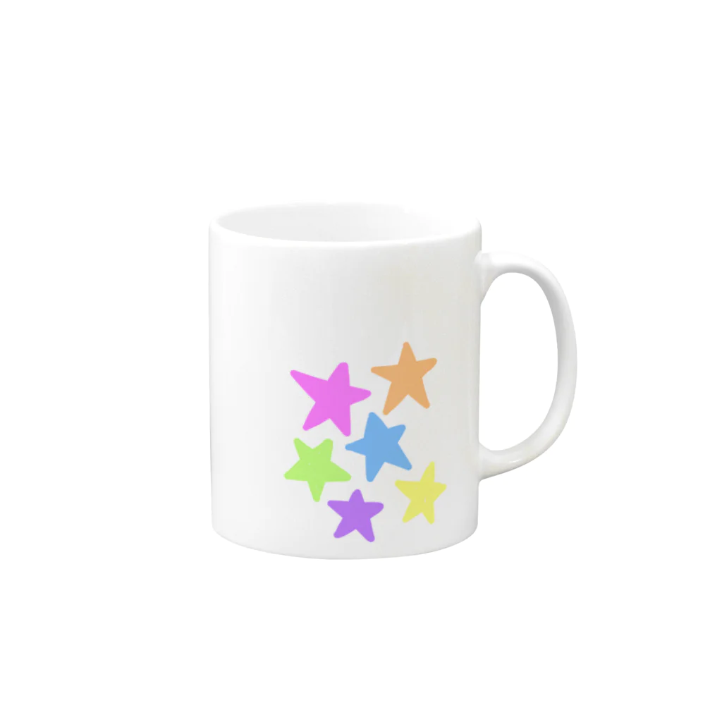 8★SHOPのパステルスター★☆ Mug :right side of the handle