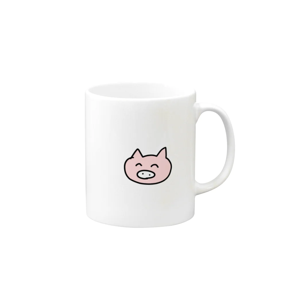 watashi_roのどんぐり村の住民　ぶた Mug :right side of the handle