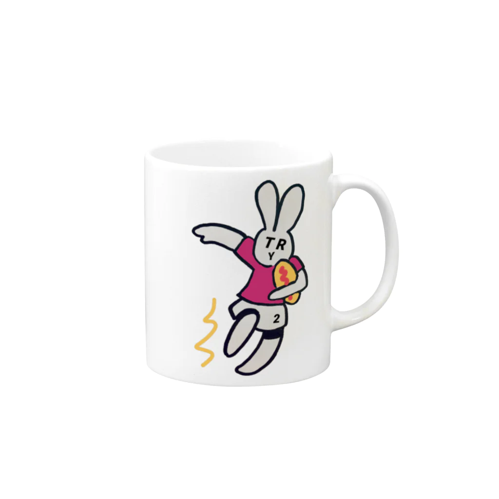 wakatan's shopのおむらぐびっと Mug :right side of the handle