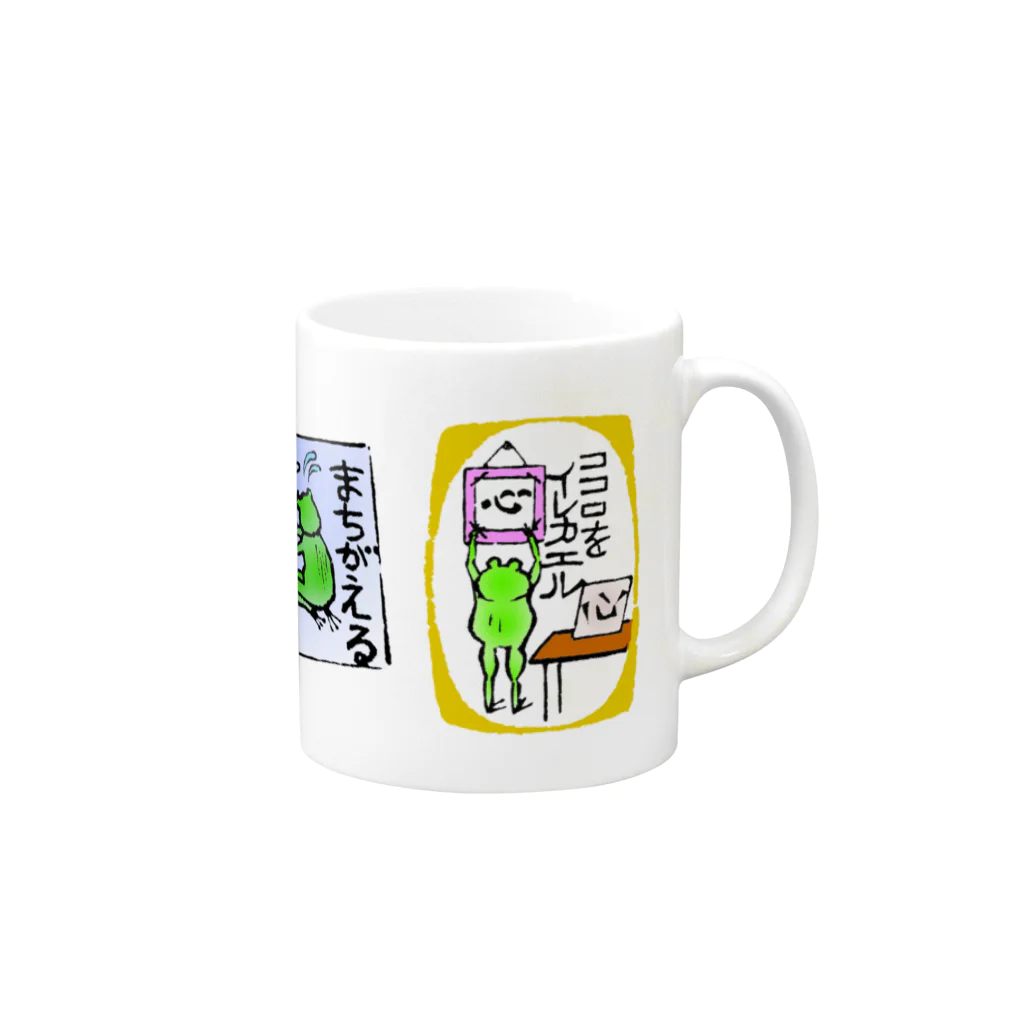 和玄堂suzuri店のカエルいろいろＢ Mug :right side of the handle