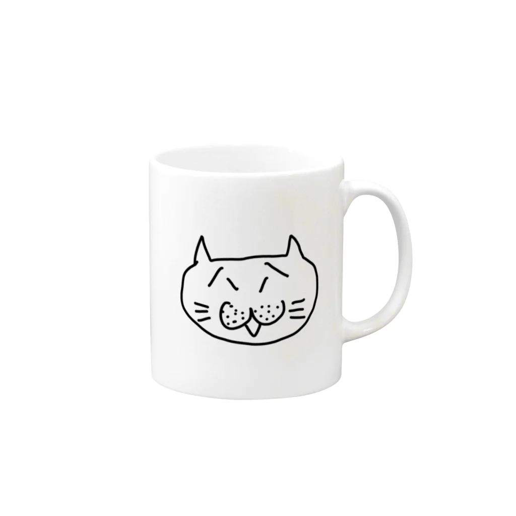 MuLu ハンドメイドのねこのおじにゃん Mug :right side of the handle