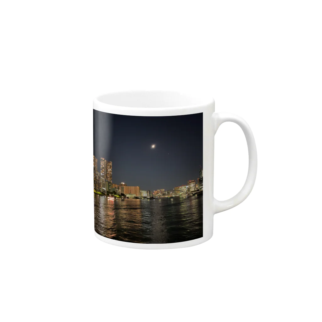 radioyaのTOKYO MOON（東京夜景） Mug :right side of the handle