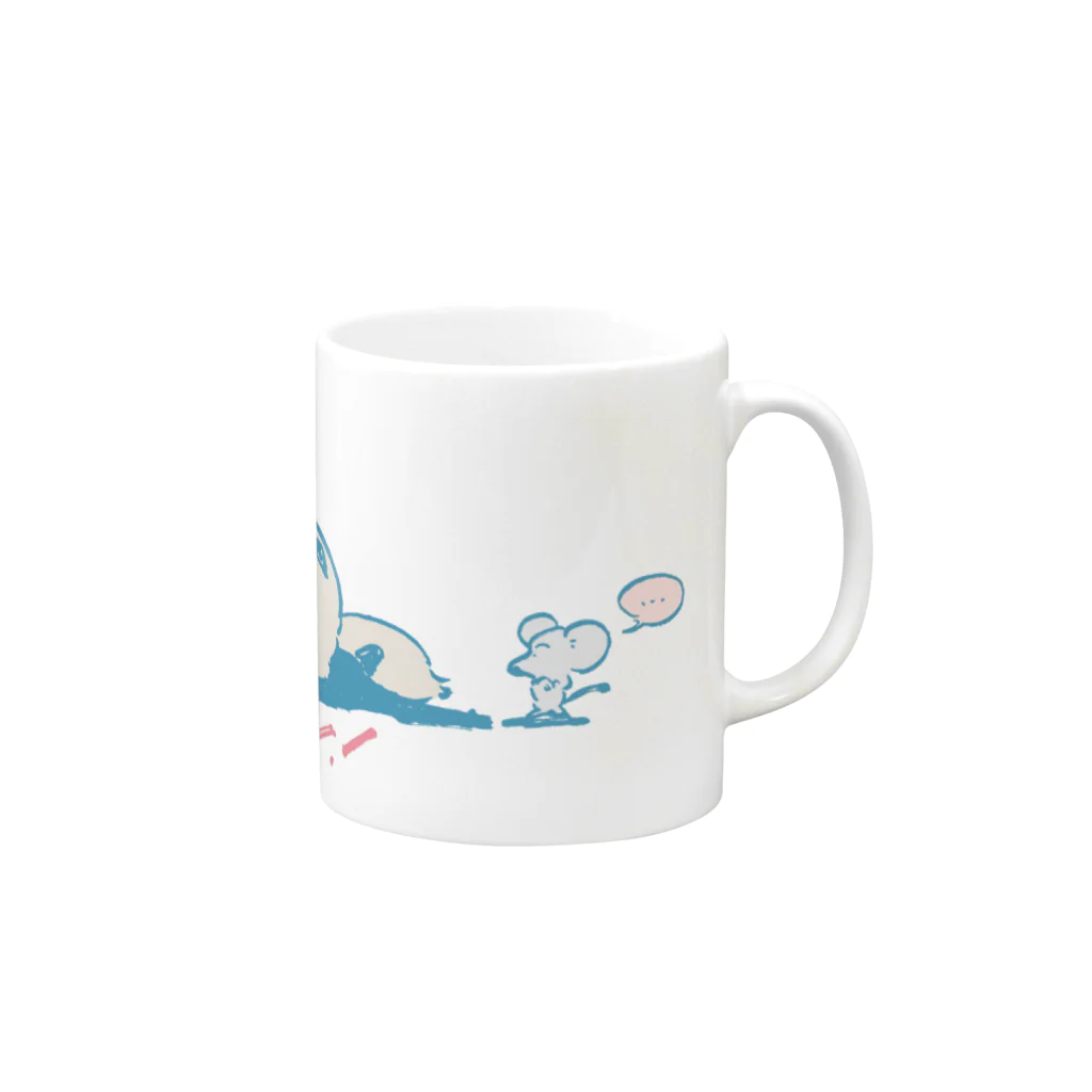 村川 里のねるねこ Mug :right side of the handle