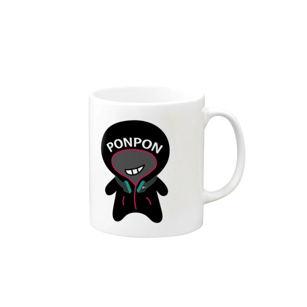 ponponのテナントのポンポン Mug :right side of the handle