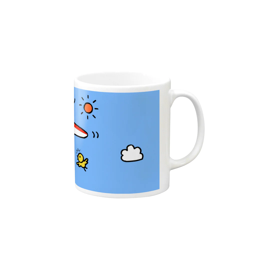 遊暮堂-ゆうぐれどう-の空飛ぶかっぱのマグカップ Mug :right side of the handle