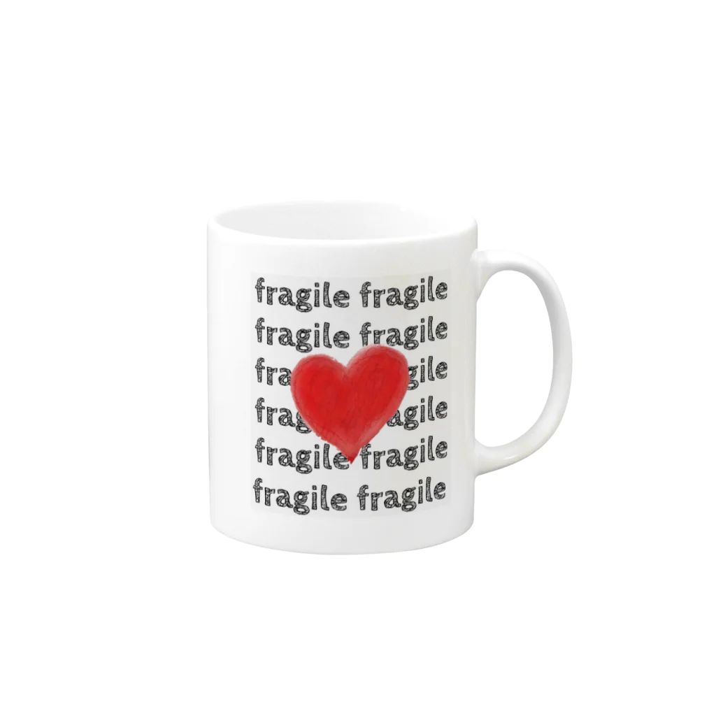 Fiore Laboのfragileハートシリーズ Mug :right side of the handle