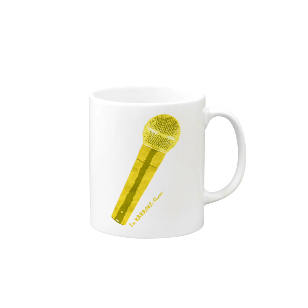 ツルマルデザインのI'm KARAOKE Queen Mug :right side of the handle