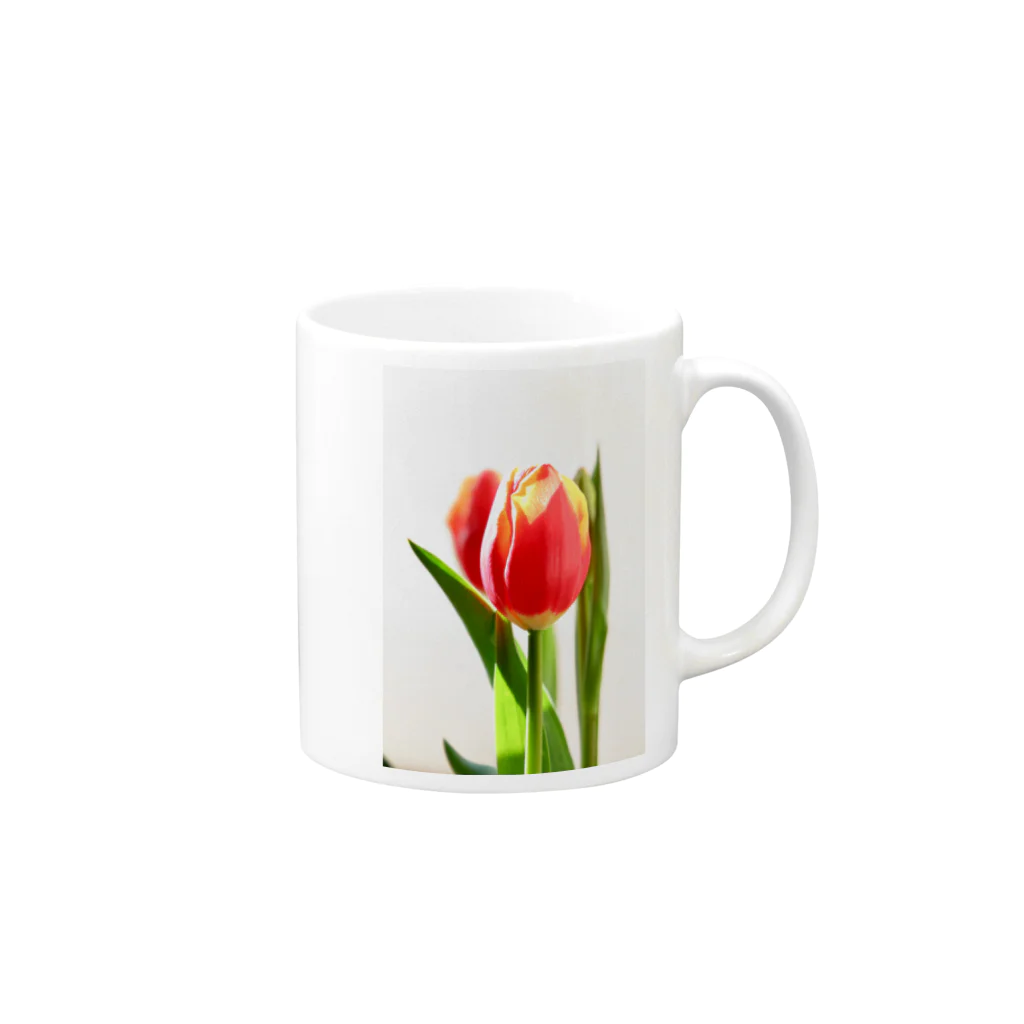 rose-love7の花柄 チューリップ🌷 Mug :right side of the handle