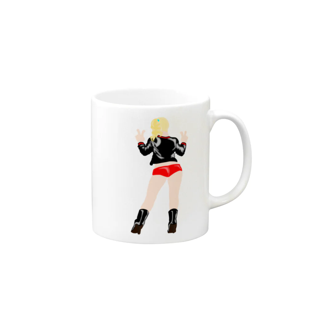 Silhouettesのポニーテール Girl！ Mug :right side of the handle