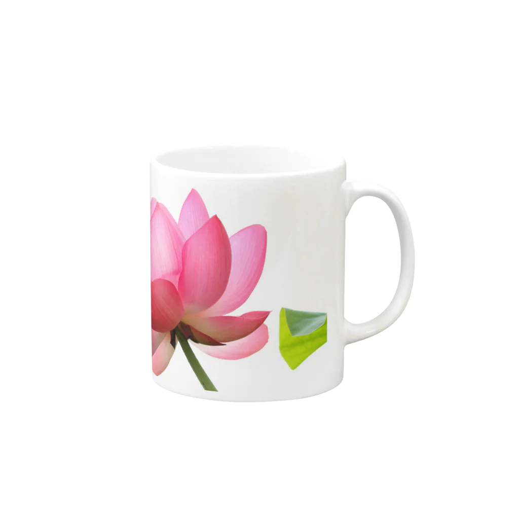 rose-love7の花柄 Lotusピクチャー柄 Mug :right side of the handle