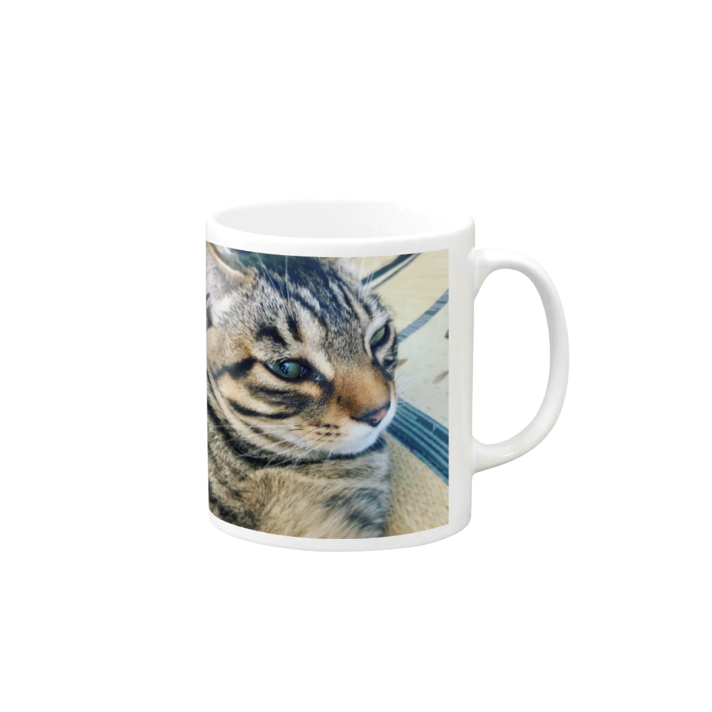 🐾モエ_モズの可愛いヌコ Mug :right side of the handle