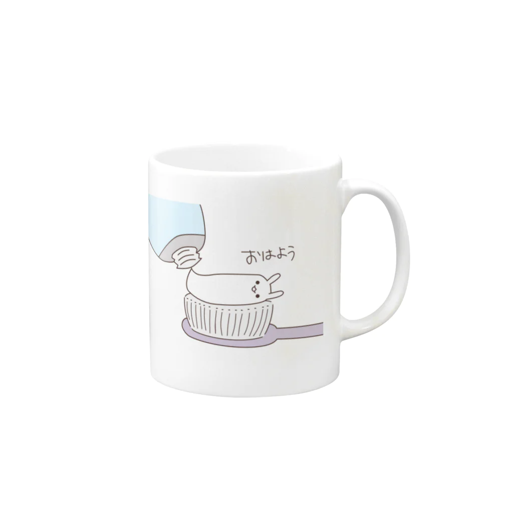 みずけんのざるそばマグカップ(おはよう) Mug :right side of the handle