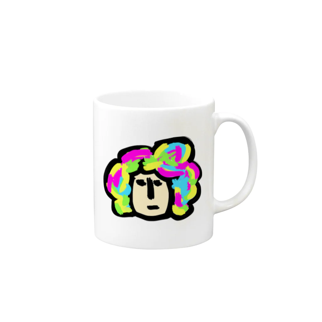 HANAGE WORKSのキャラ濃すぎピーポー Mug :right side of the handle