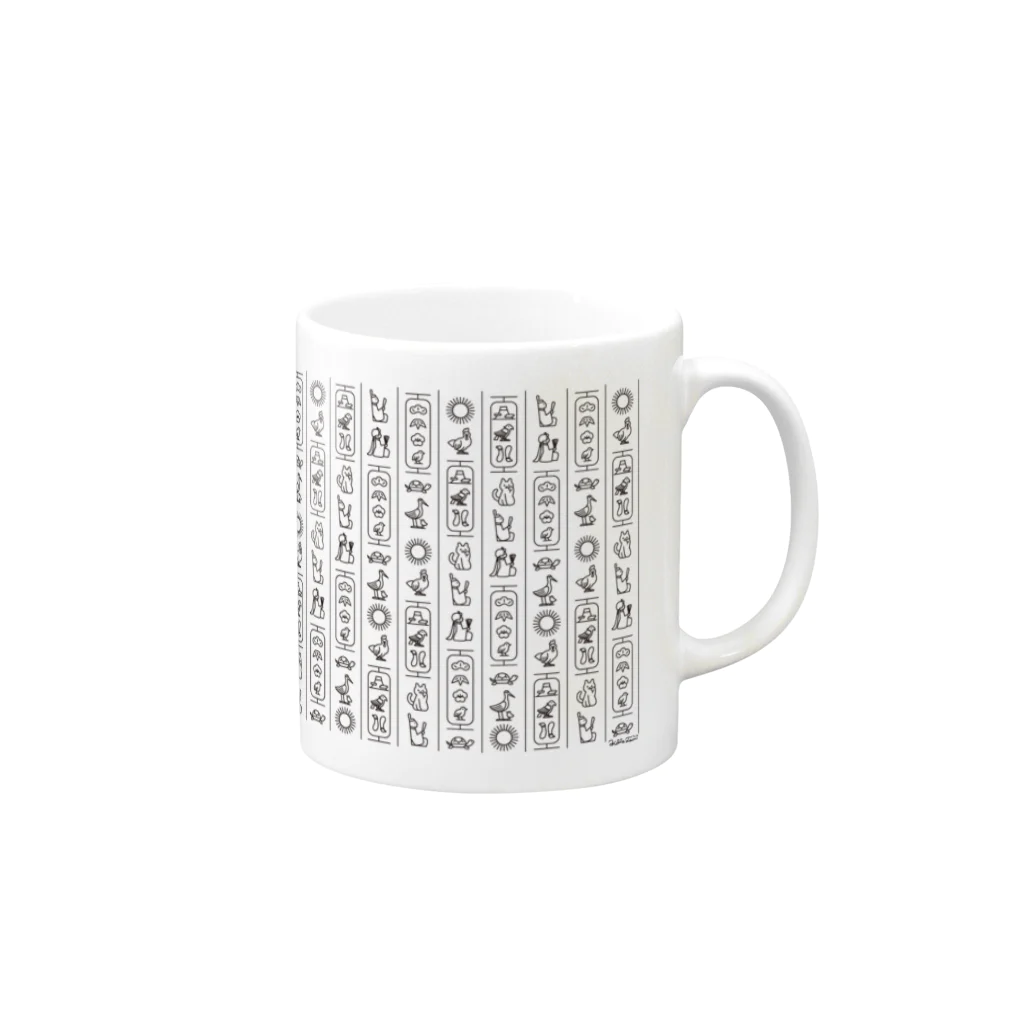 かめつるの日本ヒエログリフ Mug :right side of the handle