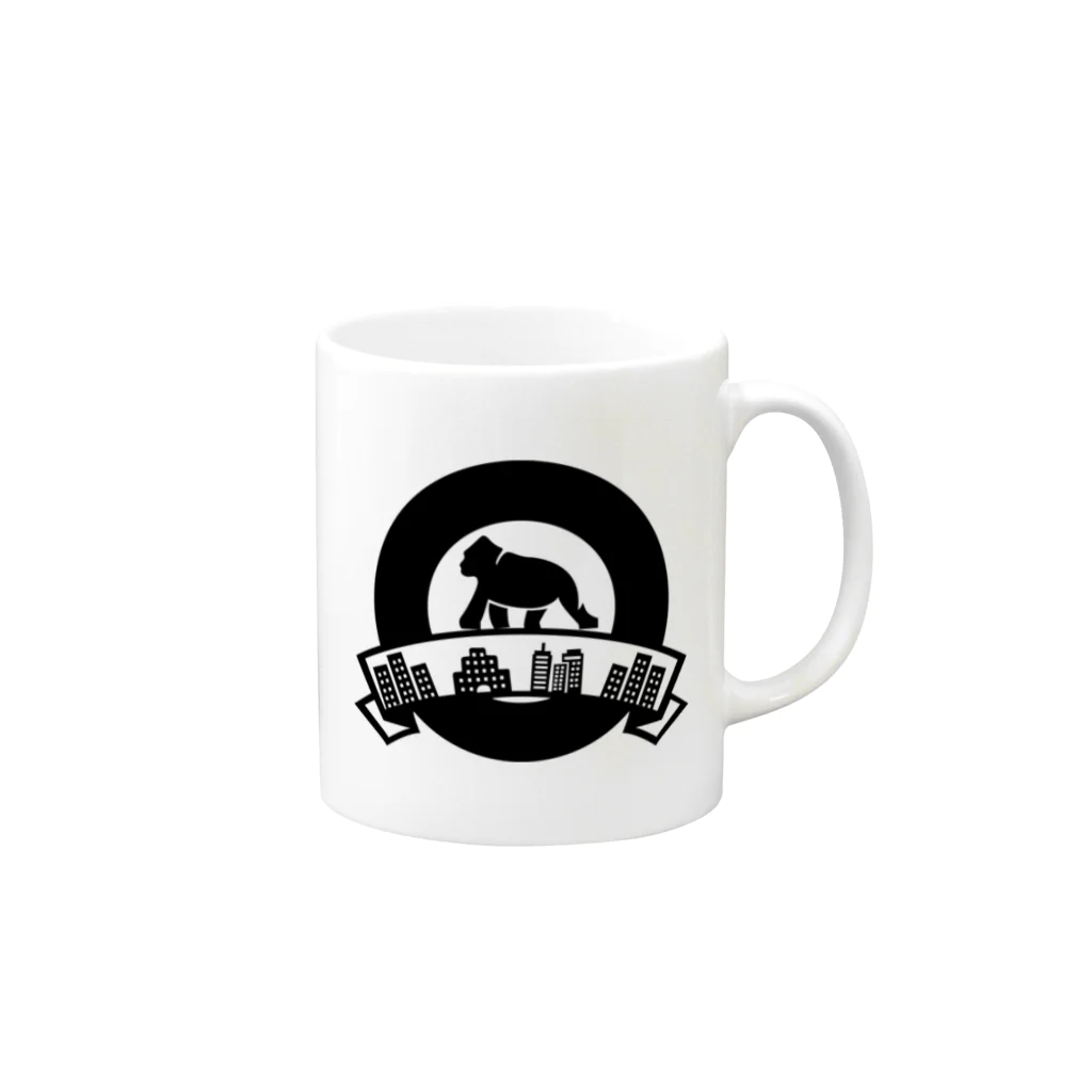 ツイッターインベストメントアパレル事業部のロゴ（ブラック）マグカップ Mug :right side of the handle