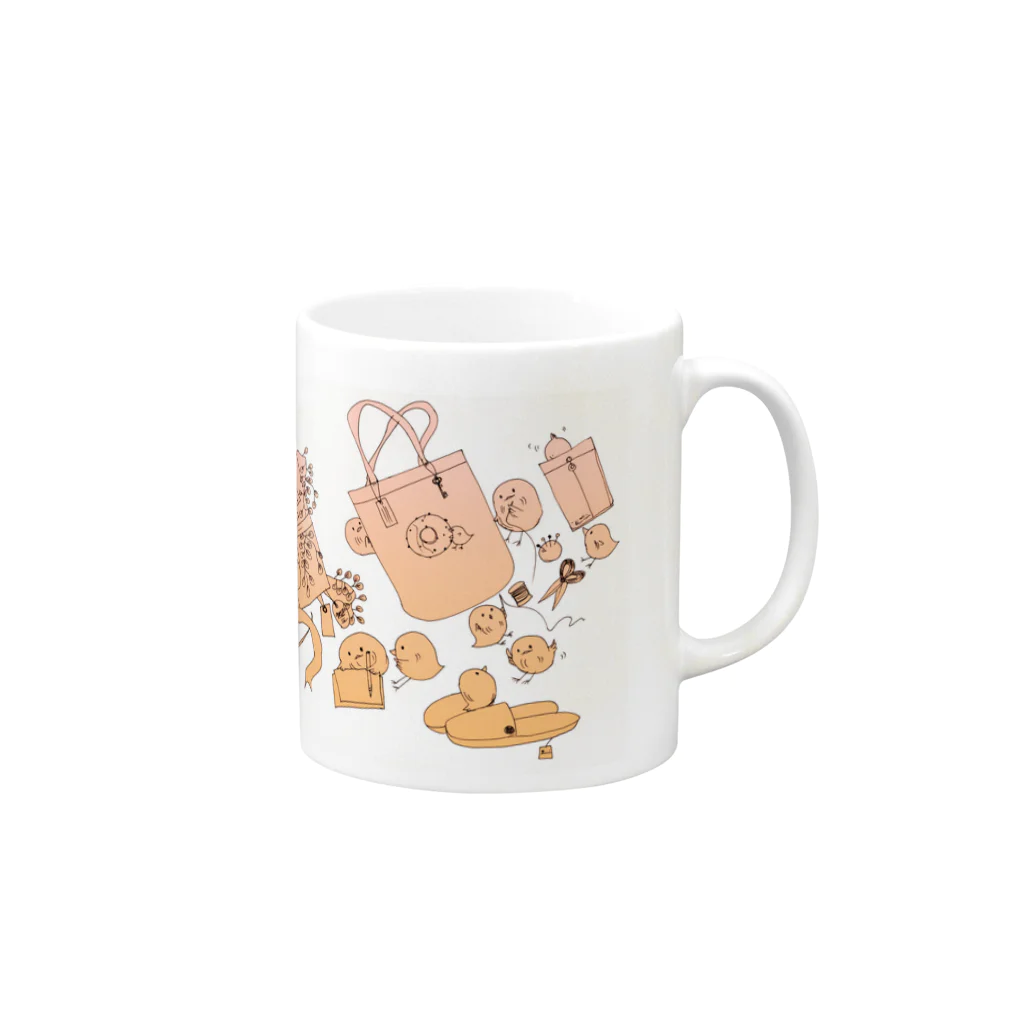 Venustaの賑やかひよこのマグ。-Novelty items- Mug :right side of the handle