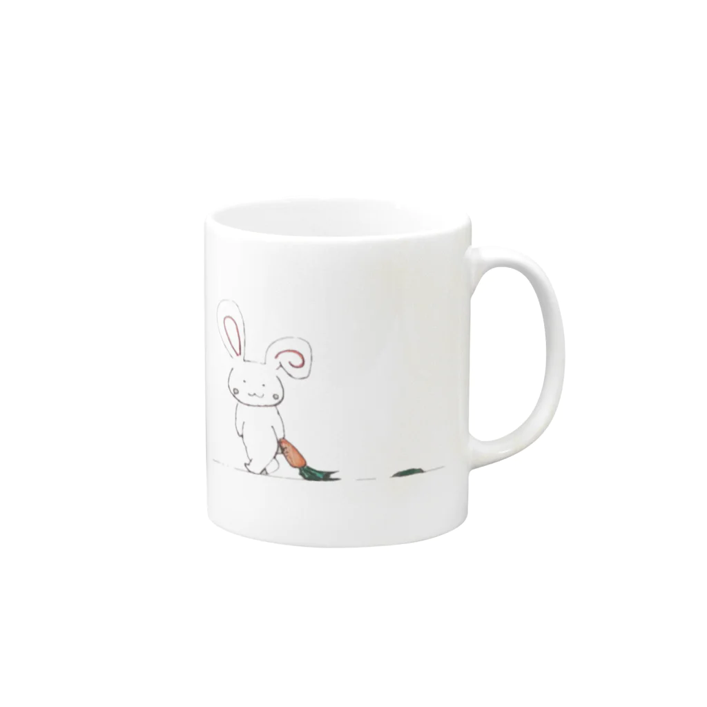 negi_negiのうさぎにひきずられるニンジンちゃん Mug :right side of the handle