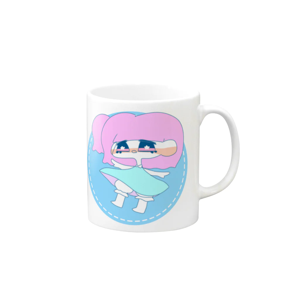 ヤンスロット！？のゆめかわピンクちゃん Mug :right side of the handle