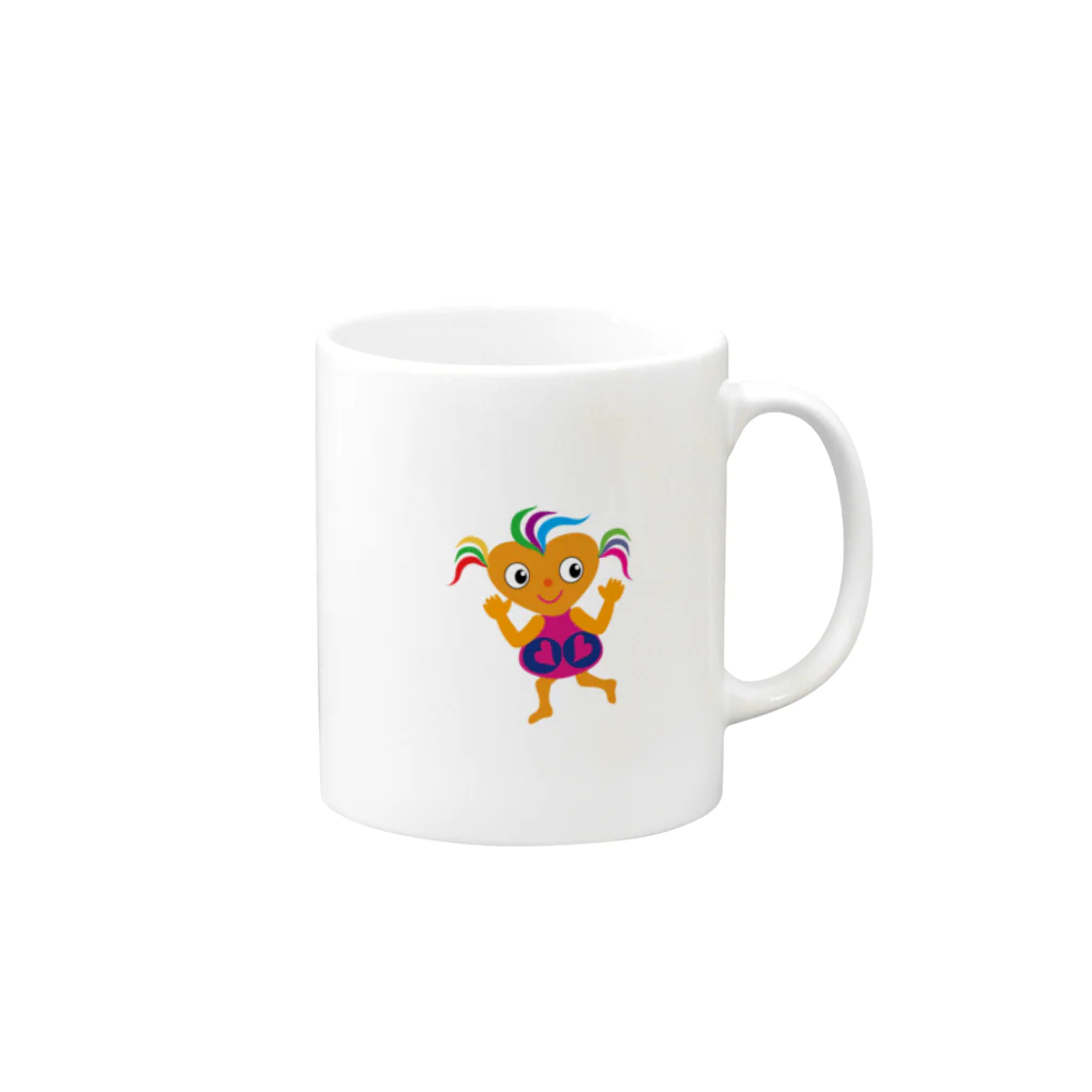 ジルトチッチのデザインボックスの可愛い女の子　ビザコちゃんグッズ Mug :right side of the handle