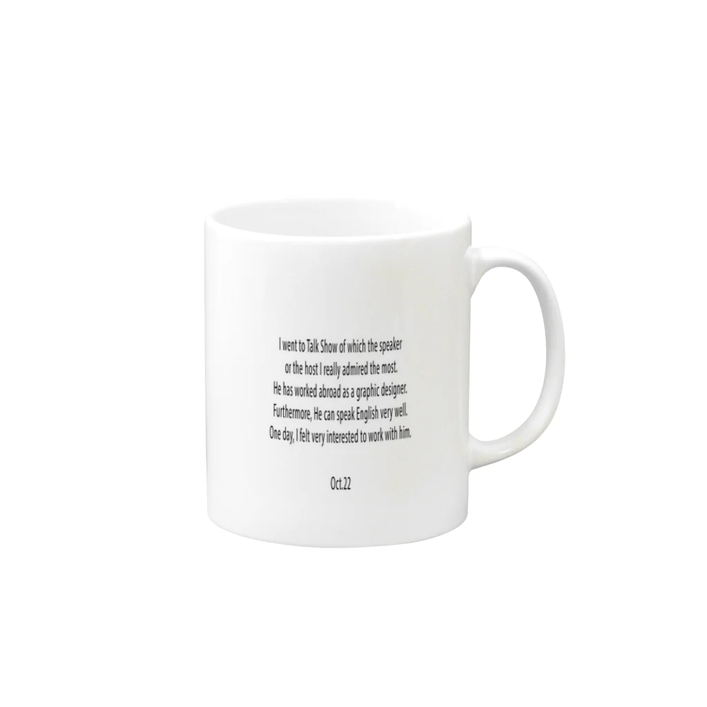 Riuyaの英語日記グッズの【2019.10.22】Riuyaの英語日記グッズ Mug :right side of the handle