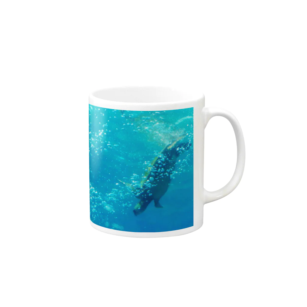 cryn  meのハワイのウミガメ Mug :right side of the handle