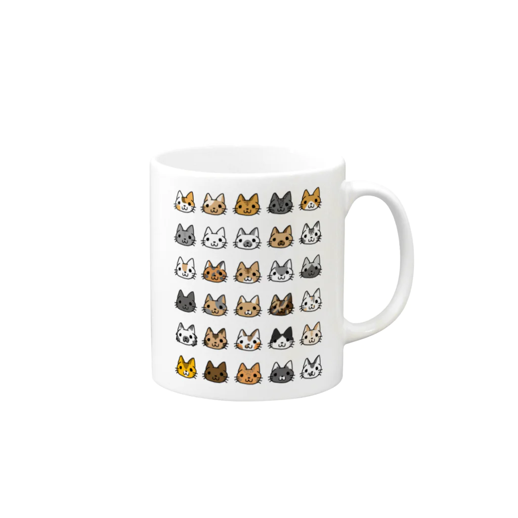 ラクガキのんびりのねこだらけ Mug :right side of the handle