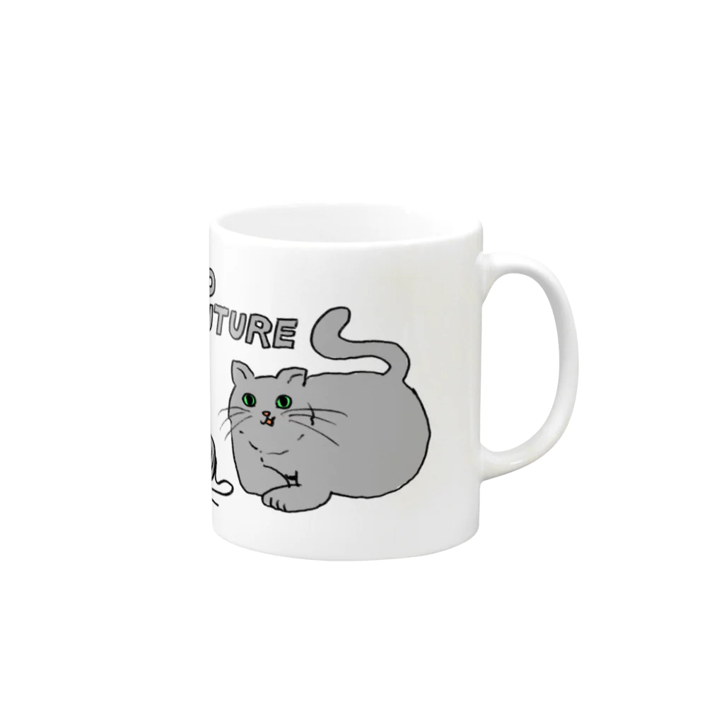 パワフルクリニックのNO FUTURE NEKO Mug :right side of the handle