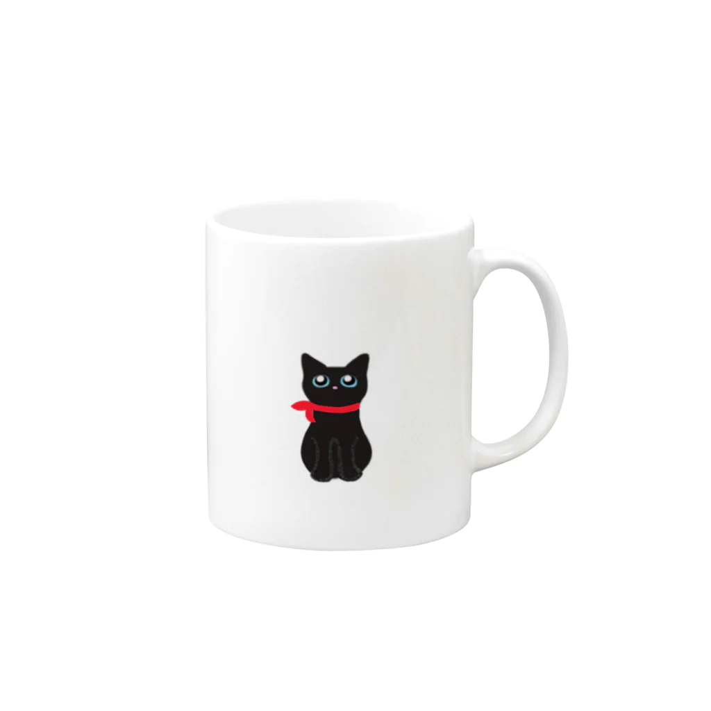 Yokokkoの店のくろねこのむーちゃん Mug :right side of the handle