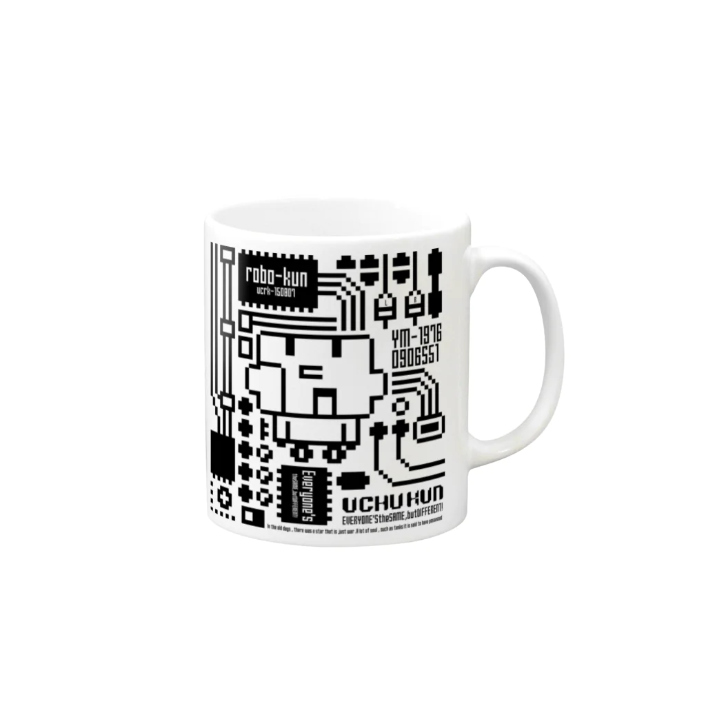 uchukunのROBOKUN8BITbasis Mug :right side of the handle