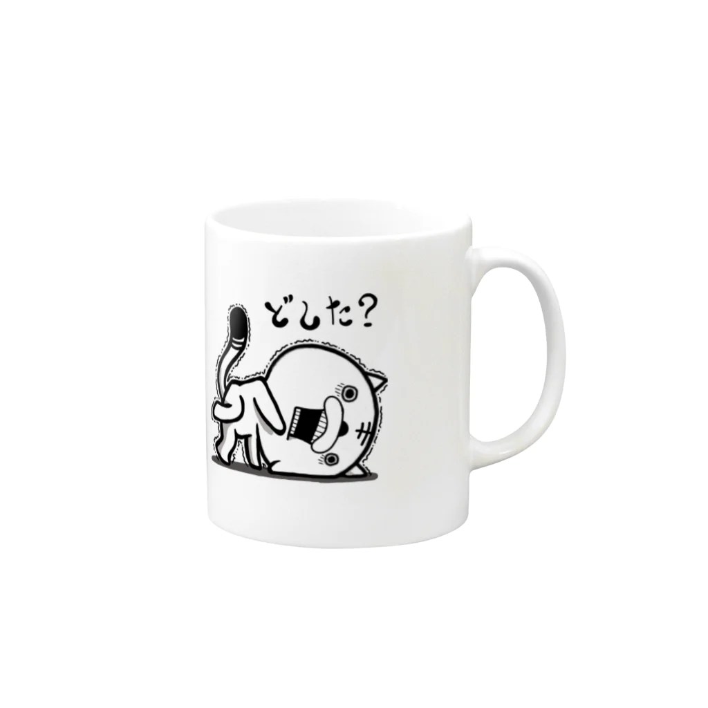 KA2TOSHIのNEKO＋TORA Mug :right side of the handle