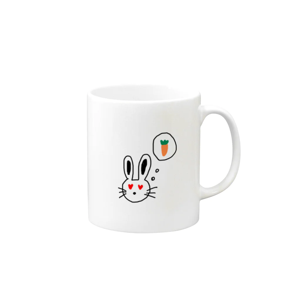 らぶうさちゃんのらぶうさちゃん Mug :right side of the handle