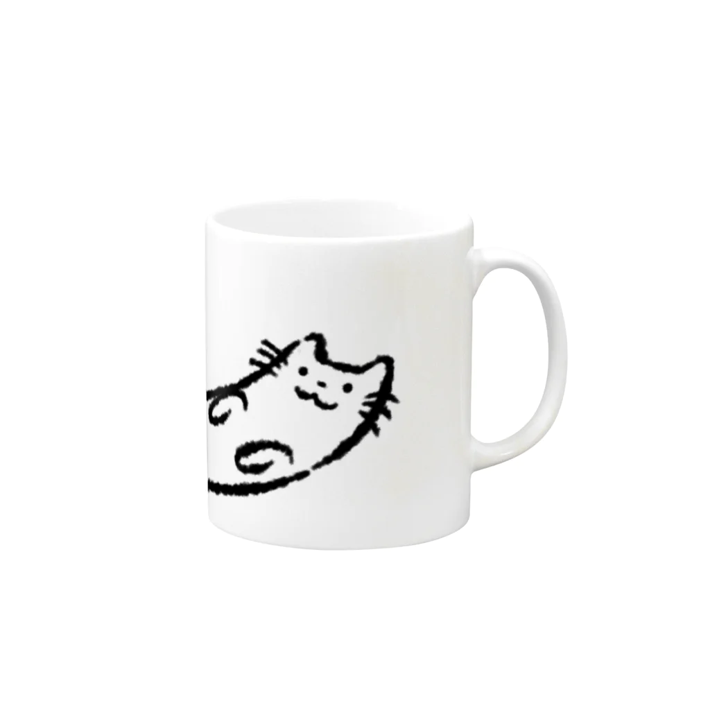 ハマサキののびのびネコ Mug :right side of the handle