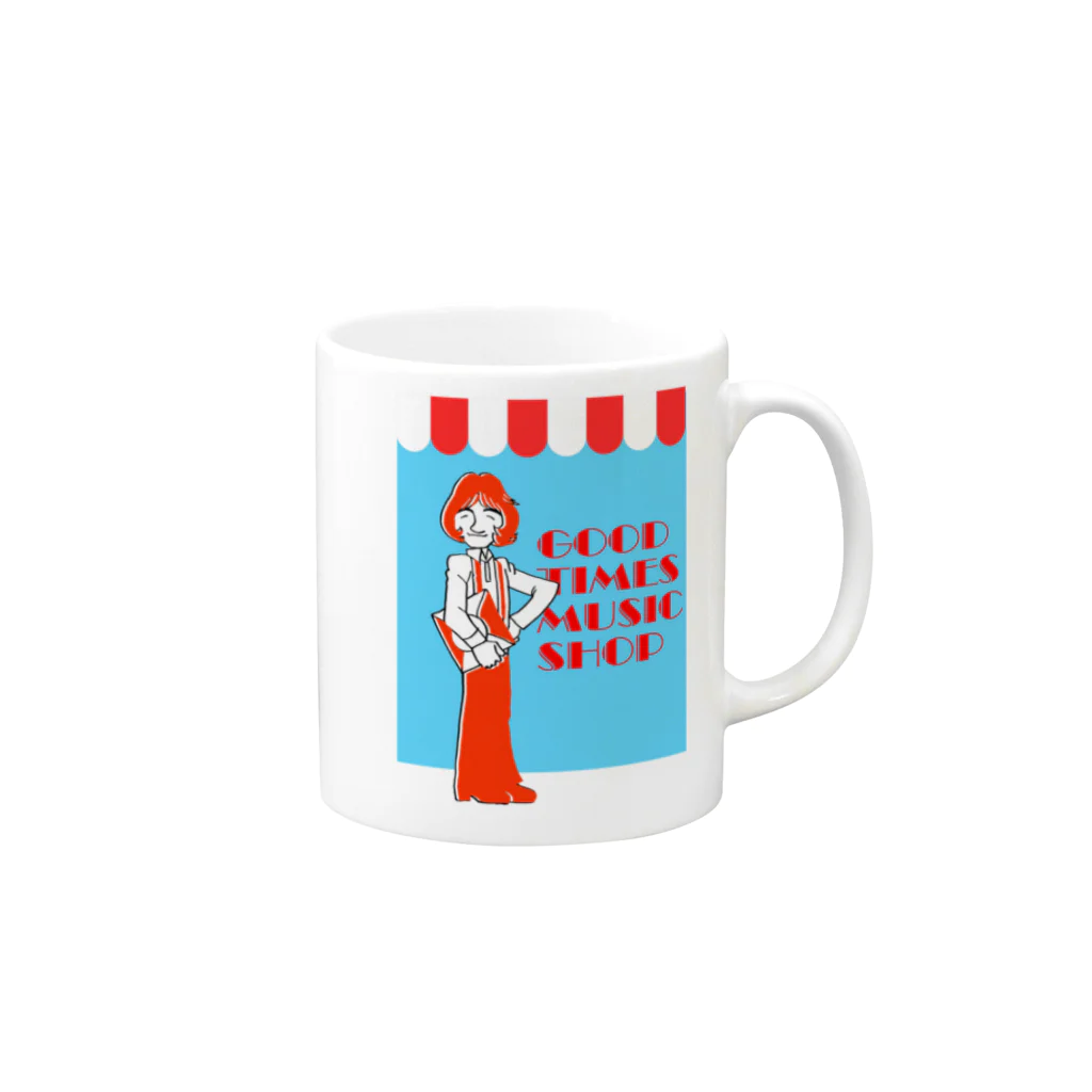 キクヤのふうさんMusic shop Mug :right side of the handle