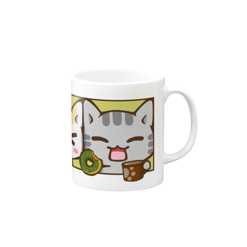 くつろぎ猫工房のくつろぎ猫 ~まったりドーナツ~ Mug :right side of the handle