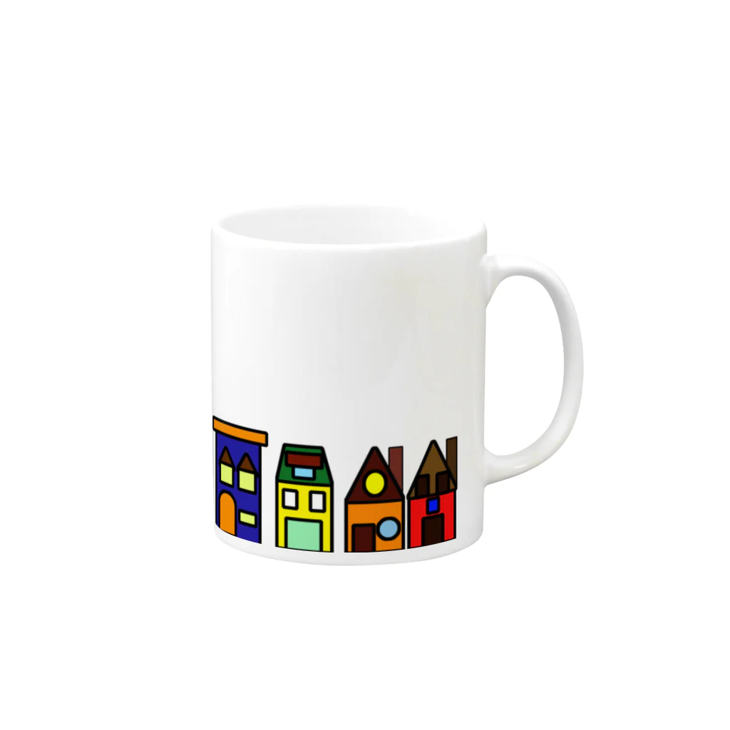 Yokokkoの店のColorful Buildings Mug :right side of the handle