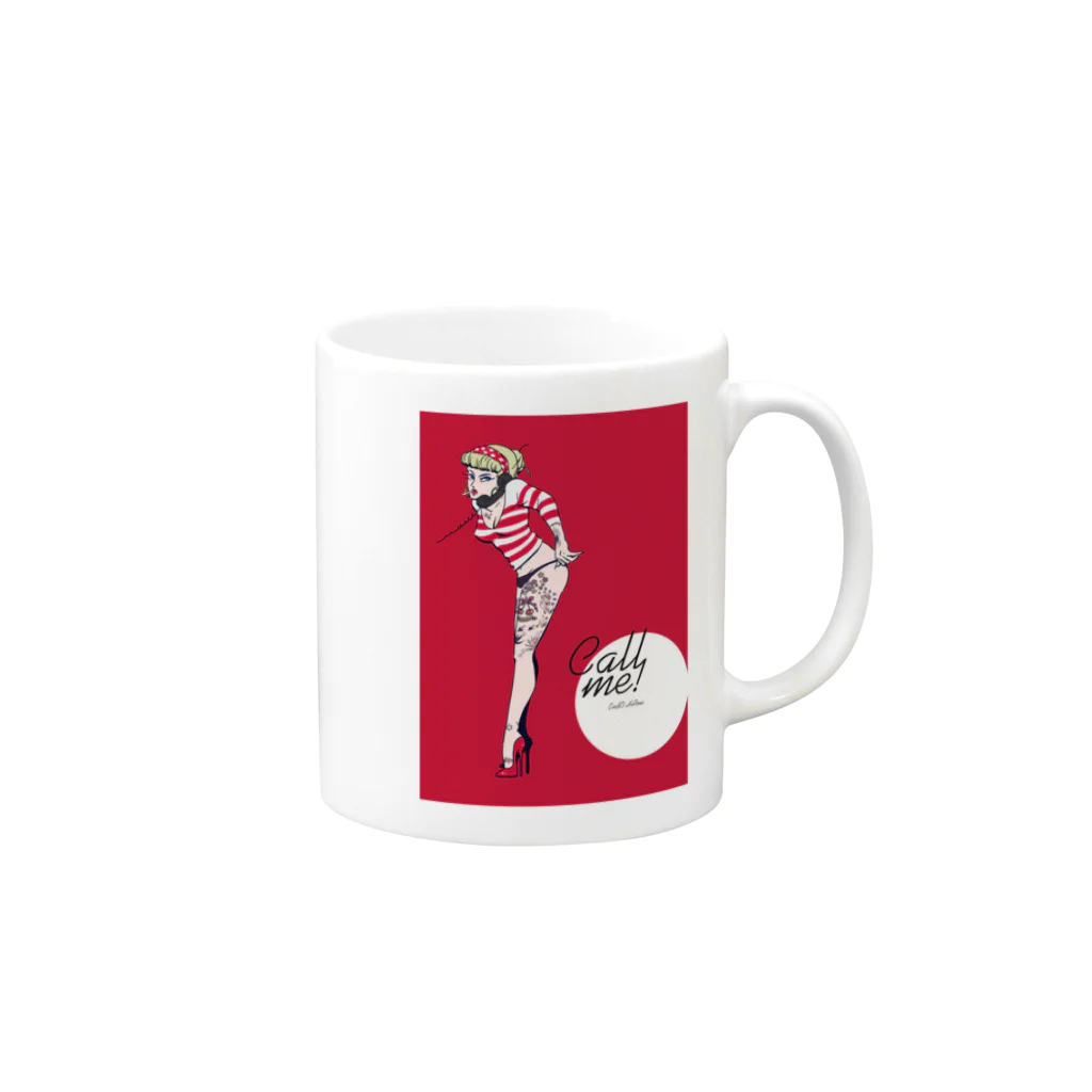 エンドーハイロウ (イラストレーター)のCall me! Mug :right side of the handle