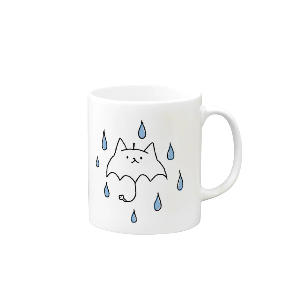 はっちぽっちのUmbrella cat Mug :right side of the handle