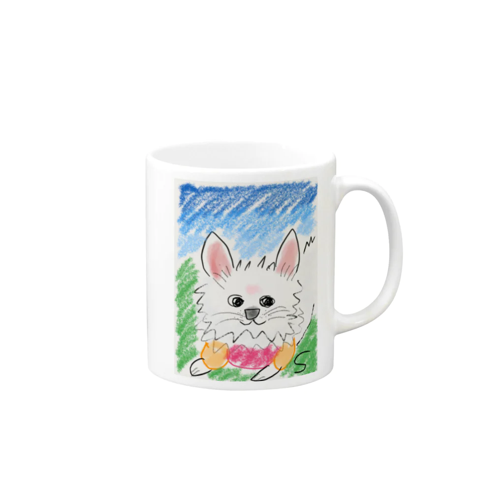 KathyのPomeranian loves go out マグカップの取っ手の右面