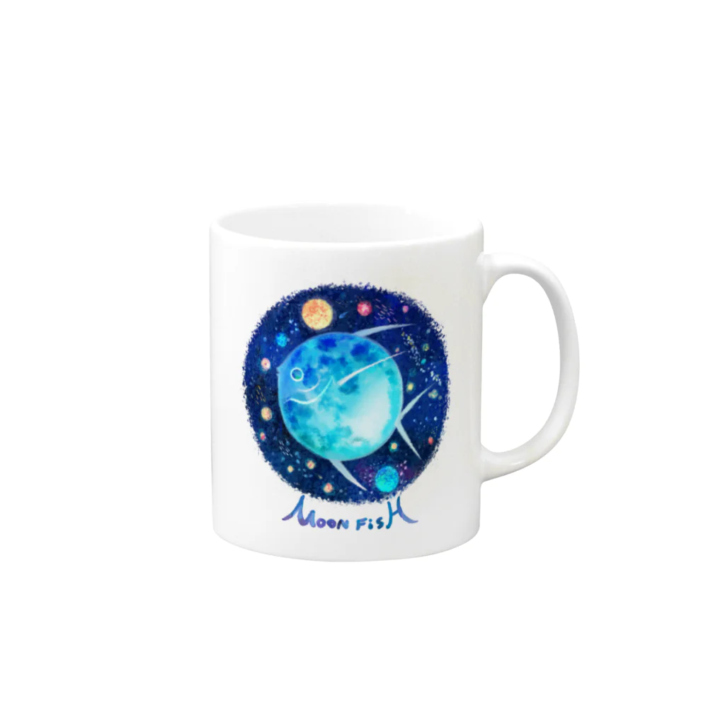 ハルノキ工房のMOON FISH Mug :right side of the handle