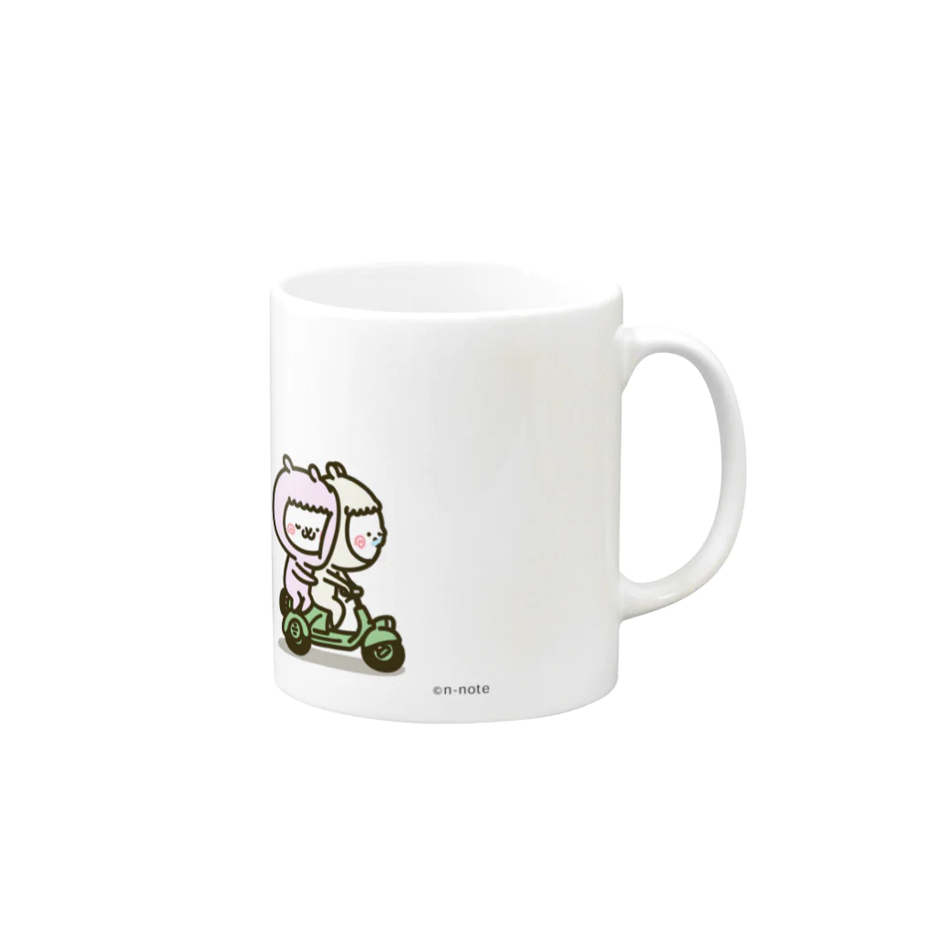 エヌノートのアルバカップル［バイク］ Mug :right side of the handle