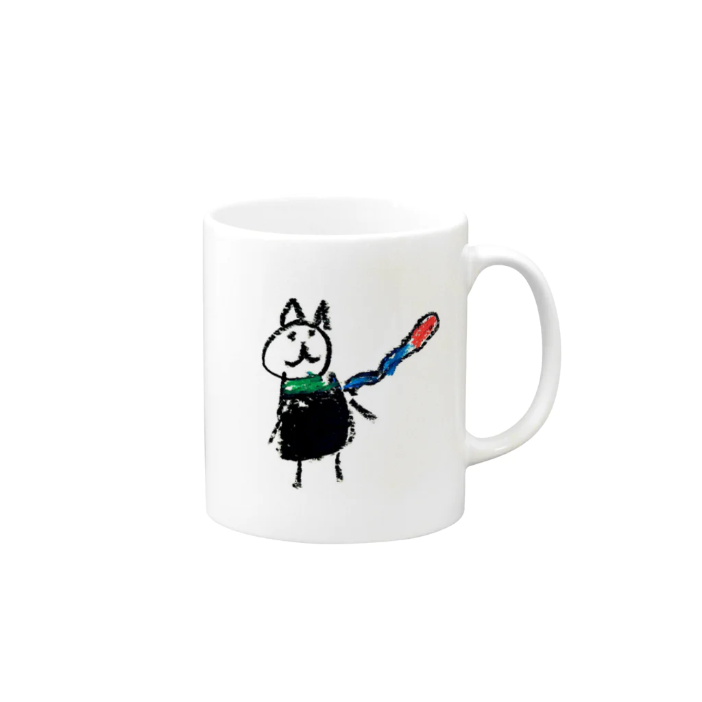 くろねこマフラーズ（Mufflers）の娘マフちゃん Mug :right side of the handle