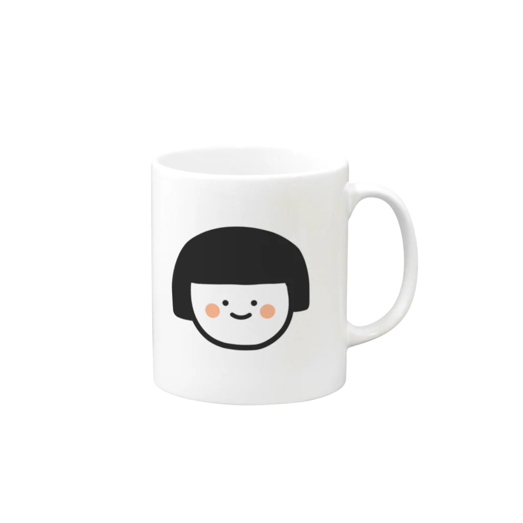 appuppuのおかっぱ女の子 Mug :right side of the handle