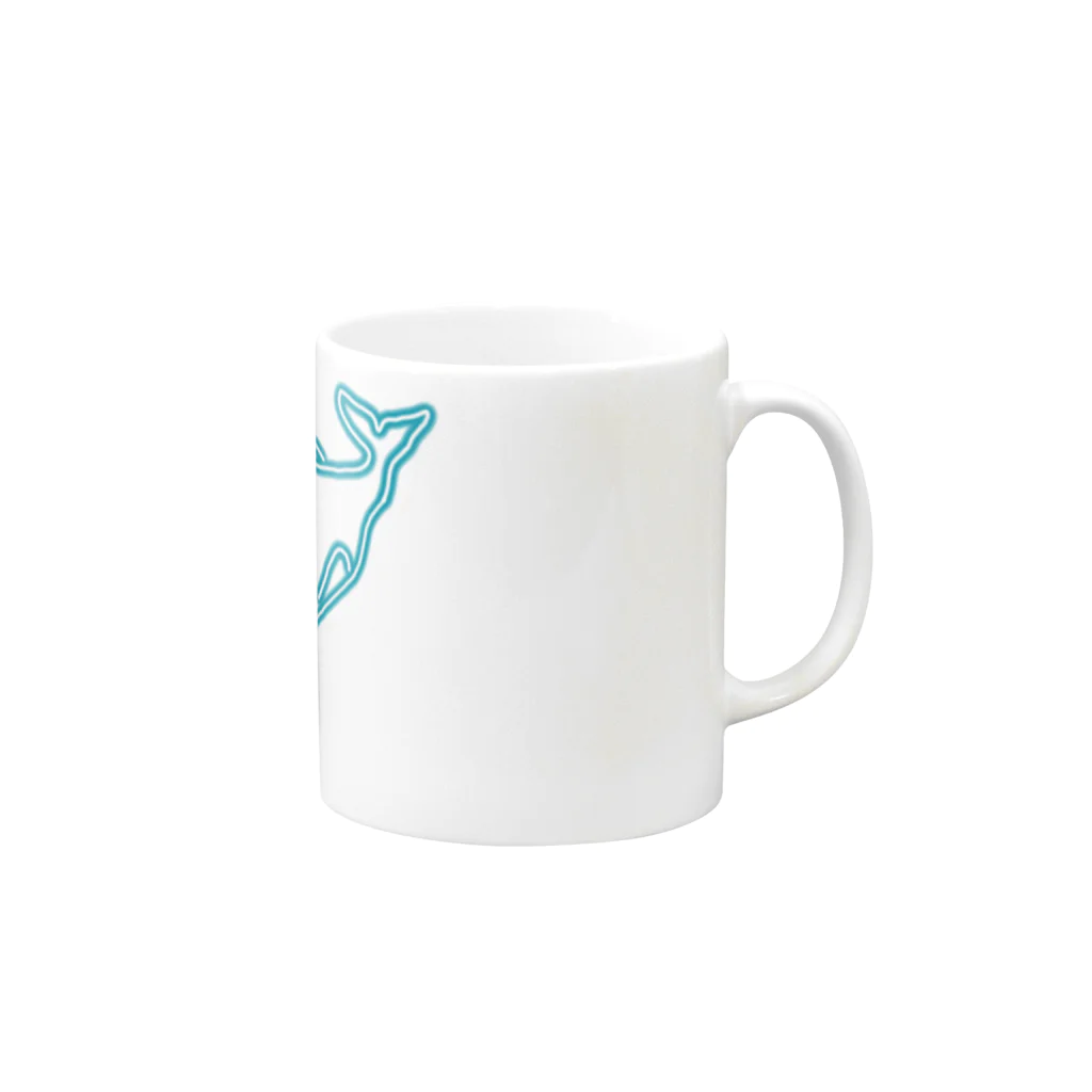 blueHawaiiのネオンカラーマッコウクジラ Mug :right side of the handle