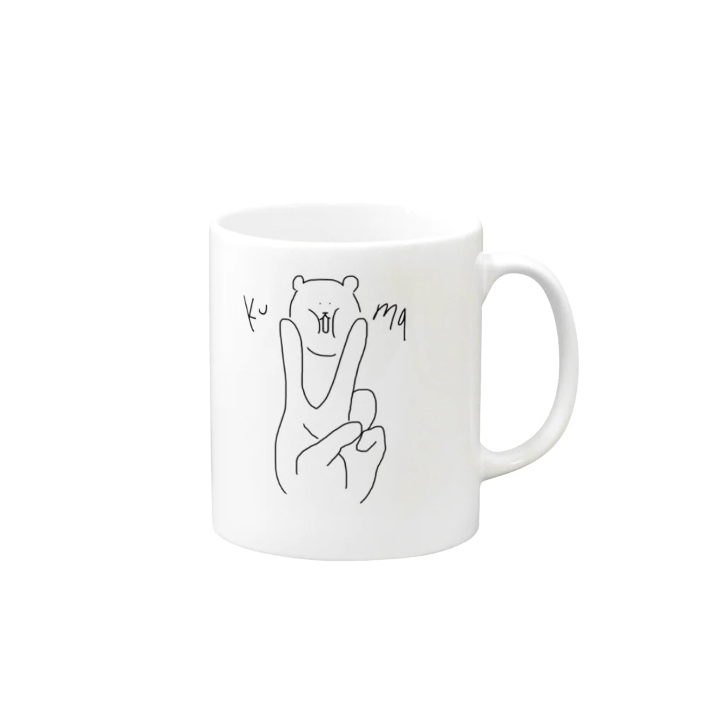 kumainupuのはさまるクマ Mug :right side of the handle