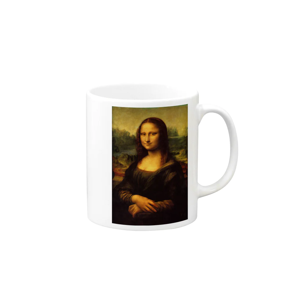 ミステリーキャンバスの名画「モナ・リザ」 Mug :right side of the handle