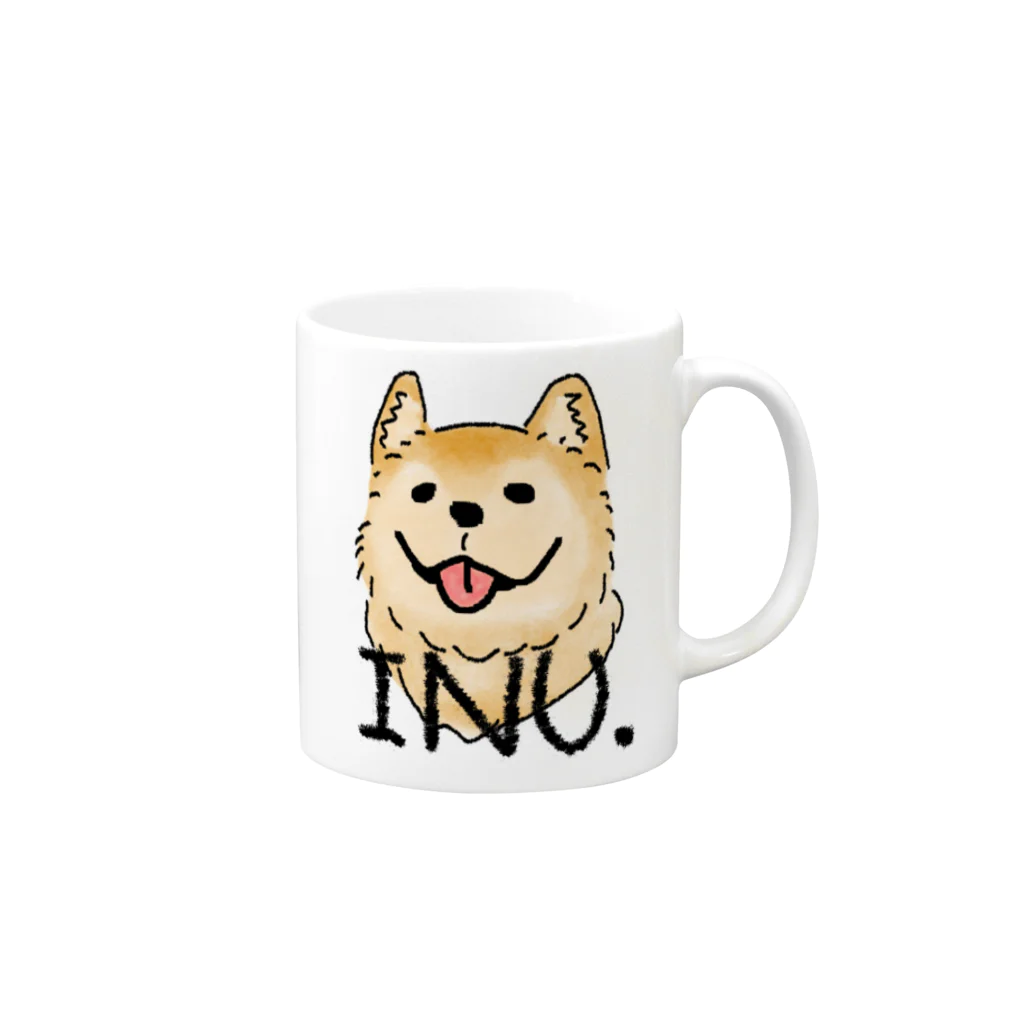 ぱくまる水産のドヤ犬マグカップ Mug :right side of the handle