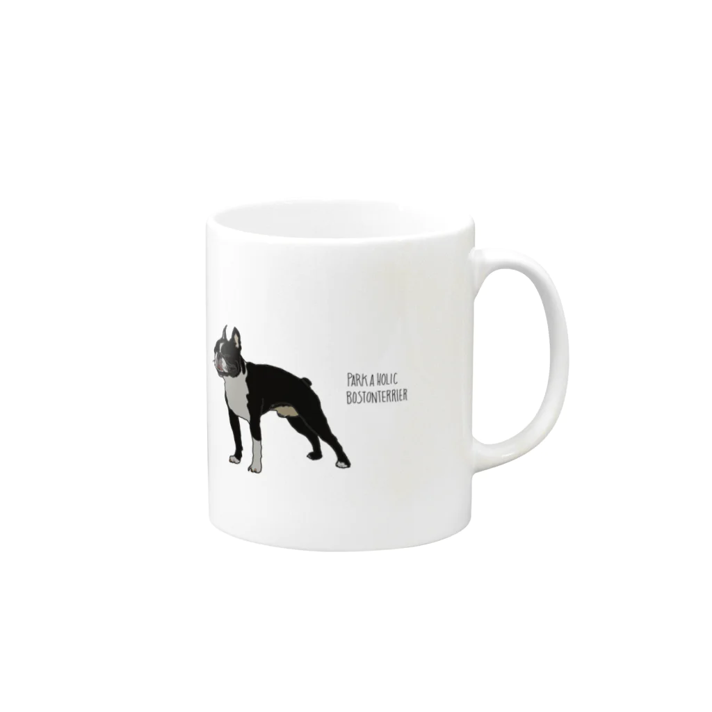 Park a Holic BostonterrierのPark a Holic Bostonterrier マグカップの取っ手の右面